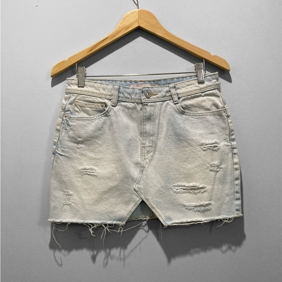 ZARA Light Blue Denim Jean Mini Skirt medium​ - Picture 2 of 11